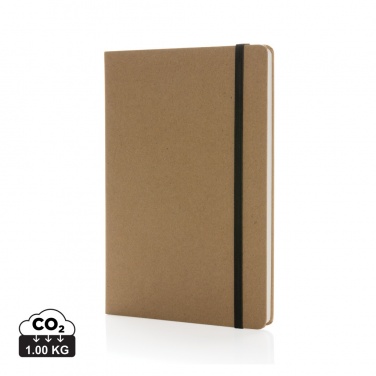 Logo trade promotional products image of: Craftstone A5 recycled kraft and stonepaper notebook