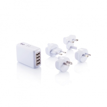 Logo trade advertising product photo of: Travel plug with 4 USB ports