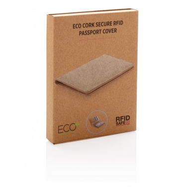 Logo trade corporate gifts picture of: Cork secure RFID passport cover