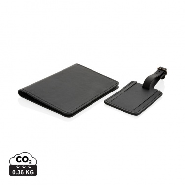 Logo trade promotional giveaways picture of: Swiss Peak GRS recycled PU travel gift set
