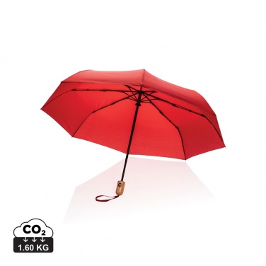 Logotrade promotional merchandise picture of: 21" Impact AWARE™ RPET 190T bamboo auto open/close umbrella