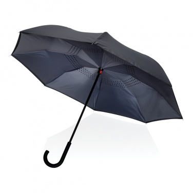 Logo trade business gifts image of: 23" Impact AWARE™ RPET 190T reversible umbrella