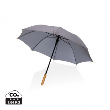 Logotrade promotional item image of: 23" Impact AWARE™ RPET 190T auto open bamboo umbrella