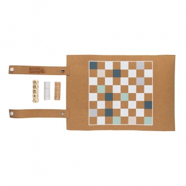 Logotrade promotional giveaway picture of: Britton cork foldable backgammon and checkers game set