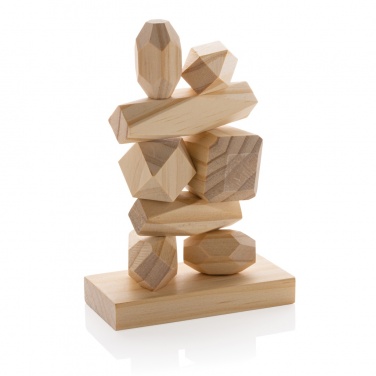 Logotrade promotional merchandise picture of: Ukiyo Crios wooden balancing rocks in pouch