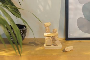 Logo trade promotional merchandise photo of: Ukiyo Crios wooden balancing rocks in pouch