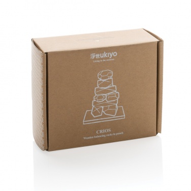 Logotrade promotional item image of: Ukiyo Crios wooden balancing rocks in pouch