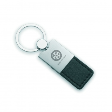 Logo trade corporate gifts picture of: PU and metal key ring Helsinki