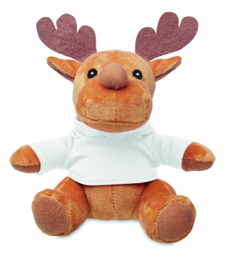 Logo trade corporate gifts image of: Plush reindeer with hoodie