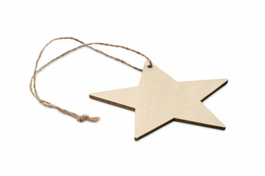 Logo trade promotional giveaway photo of: Wooden star shaped hanger