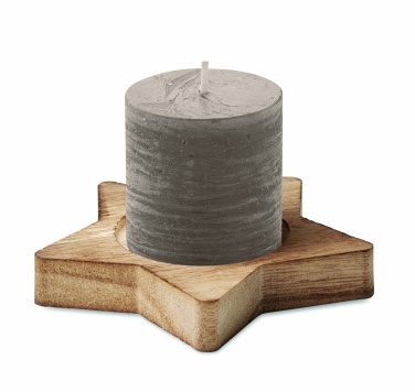 Logo trade business gifts image of: Candle on star wooden base