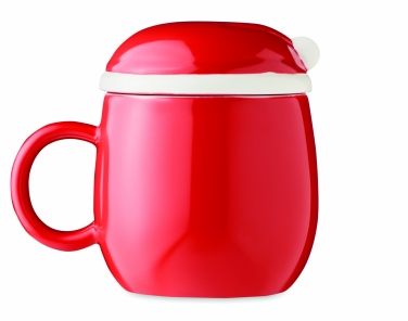 Logo trade advertising products image of: Ceramic mug with lid 370 ml