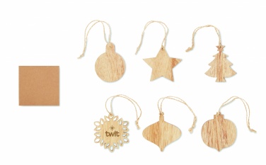 Logotrade promotional giveaway image of: Set of wooden Xmas ornaments