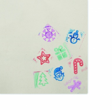 Logo trade promotional products image of: 8 wooden Christmas stamps set