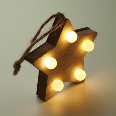 Logotrade promotional gifts photo of: Wooden weed star with lights