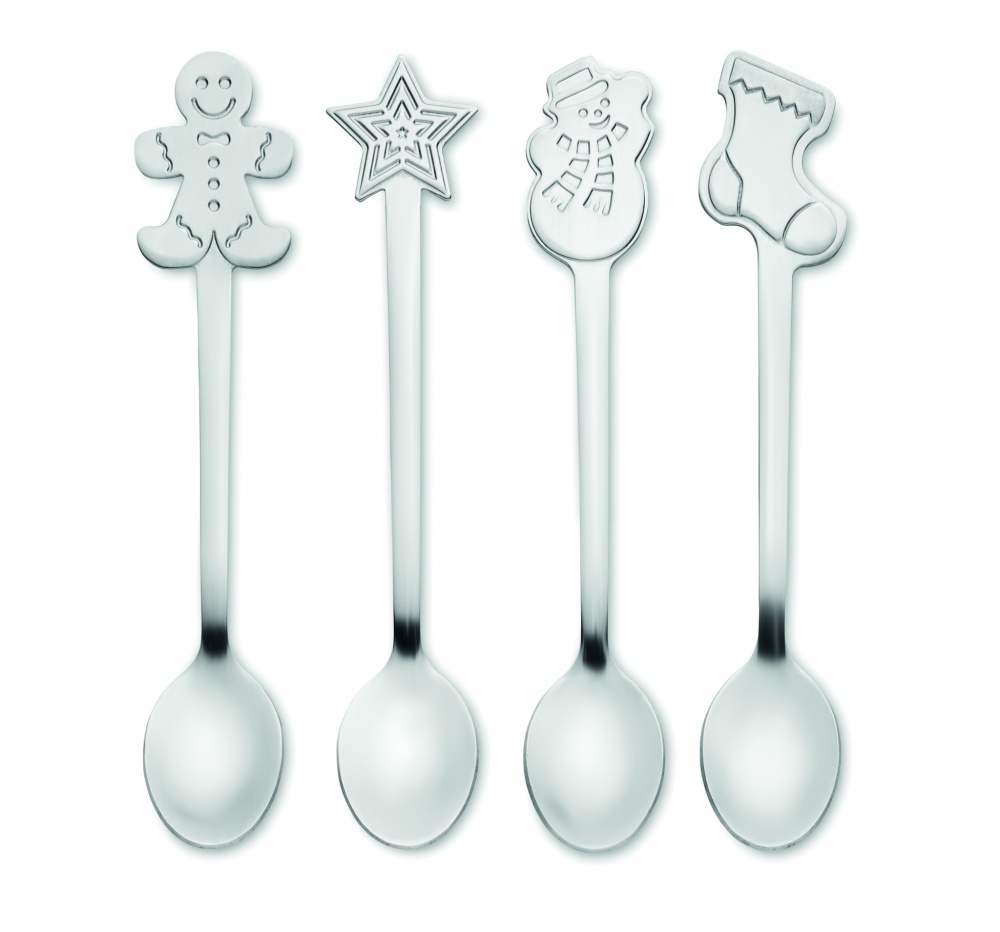 Logotrade business gift image of: Set of 4 Christmas tea spoon