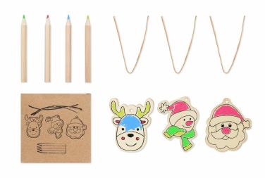 Logo trade promotional gift photo of: Drawing wooden ornaments set