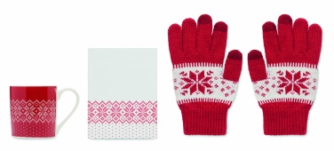 Logo trade promotional gift photo of: Winter gift mug and gloves set
