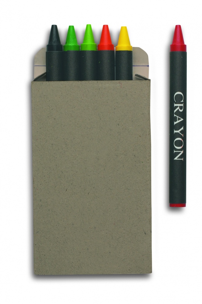 Logo trade promotional gifts picture of: Carton of 6 wax crayons