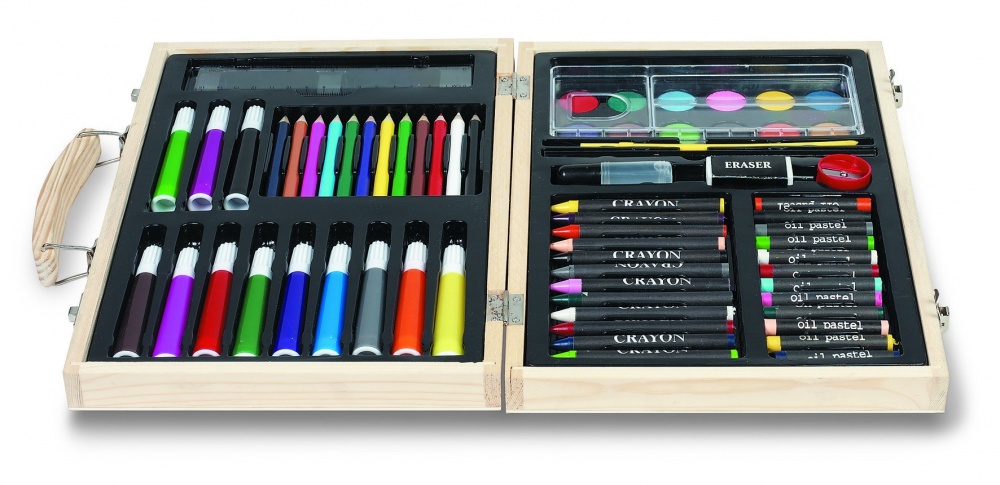 Logo trade promotional products picture of: Artist's set in wooden box