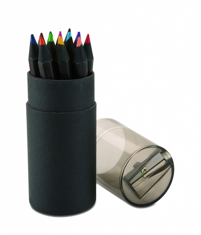 Logo trade promotional giveaway photo of: Black colouring pencils