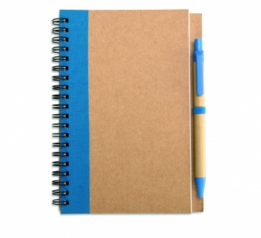 Logotrade promotional product picture of: B6 recycled notebook with pen
