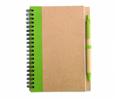 Logo trade promotional products image of: B6 recycled notebook with pen