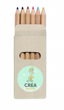 Logo trade promotional gifts picture of: 6 coloured pencils in box
