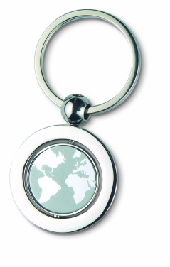 Logo trade advertising products picture of: Globe metal key ring  WORLD