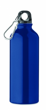 Logotrade promotional gift picture of: 500 ml single-walled water bottle made of recycled aluminum with a carabiner