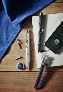 Logo trade promotional item photo of: Spirit level pen with ruler