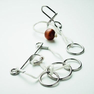 Logo trade corporate gifts image of: Set of 2 metal brain teasers