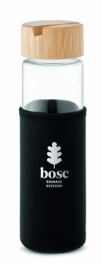 Logo trade promotional gifts image of: Glass bottle bamboo lid 600ml