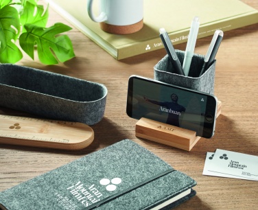 Logotrade promotional product image of: RPET felt pen pot phone stand