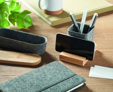 Logotrade promotional gift image of: RPET felt pen pot phone stand