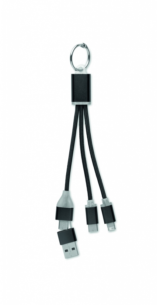 Logo trade promotional gifts image of: 4 in 1 charging cable type C