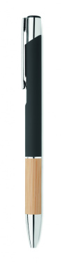 Logotrade promotional product image of: Ballpoint pen made of aluminum with a bamboo grip