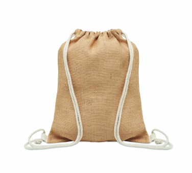Logo trade promotional merchandise picture of: Jute drawstring bag