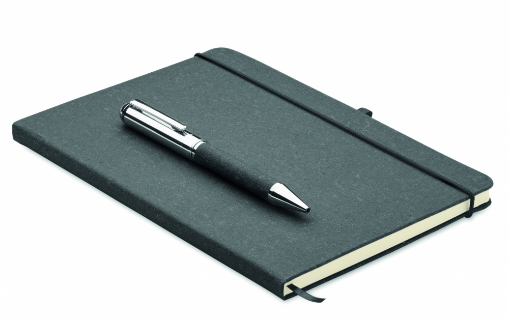 Logo trade promotional item photo of: Recycled leather notebook set