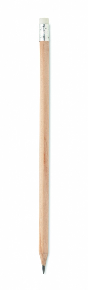 Logo trade promotional giveaways image of: Natural pencil with eraser