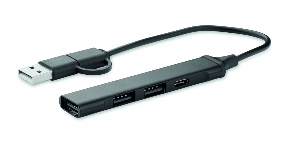 Logotrade promotional product picture of: USB 4 port hub 19 cm