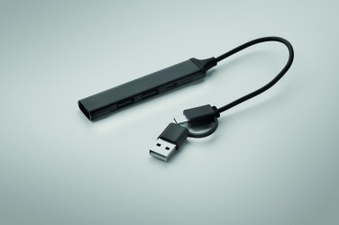 Logo trade promotional merchandise photo of: USB 4 port hub 19 cm