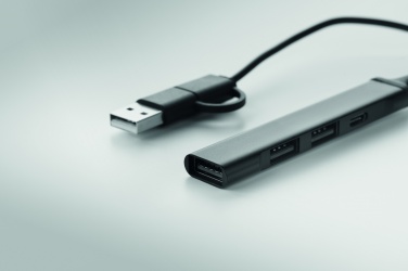 Logo trade promotional merchandise picture of: USB 4 port hub 19 cm