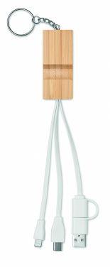 Logotrade corporate gift image of: Bamboo key ring and stand Salo