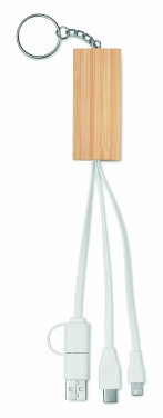 Logotrade advertising product picture of: Bamboo key ring and stand Salo