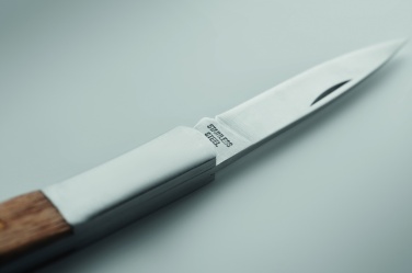 Logo trade promotional giveaways picture of: Foldable knife in acacia wood
