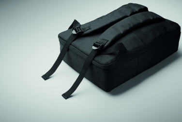 Logotrade corporate gift picture of: A safe 15-inch laptop backpack made of 300D RPET with a 210D RPET lining and customizable printing.