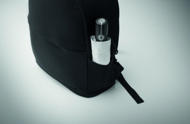 Logotrade corporate gift image of: A 15-inch laptop backpack made of recycled pre-consumer cotton and recycled polyester with customizable printing.