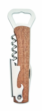 Logo trade business gift photo of: 3 in 1 bamboo bottle opener WOOL