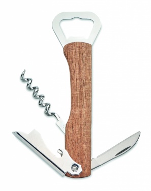 Logo trade promotional gifts picture of: 3 in 1 bamboo bottle opener WOOL